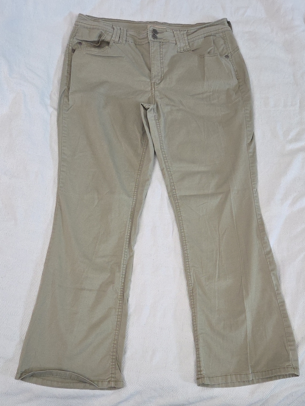 Faded Glory Stretch Khaki Chino Pants Missy 14 Petite 💙2 for $20